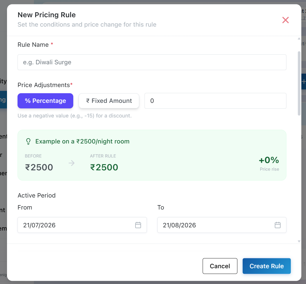 Rule Based Pricing