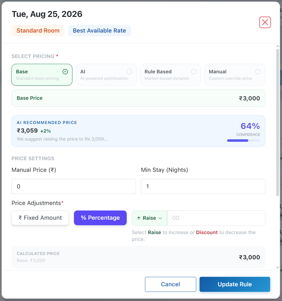 Rates & Availibality