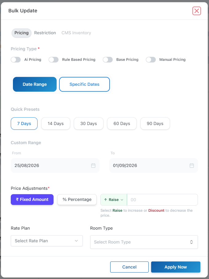 Rates & Availibality