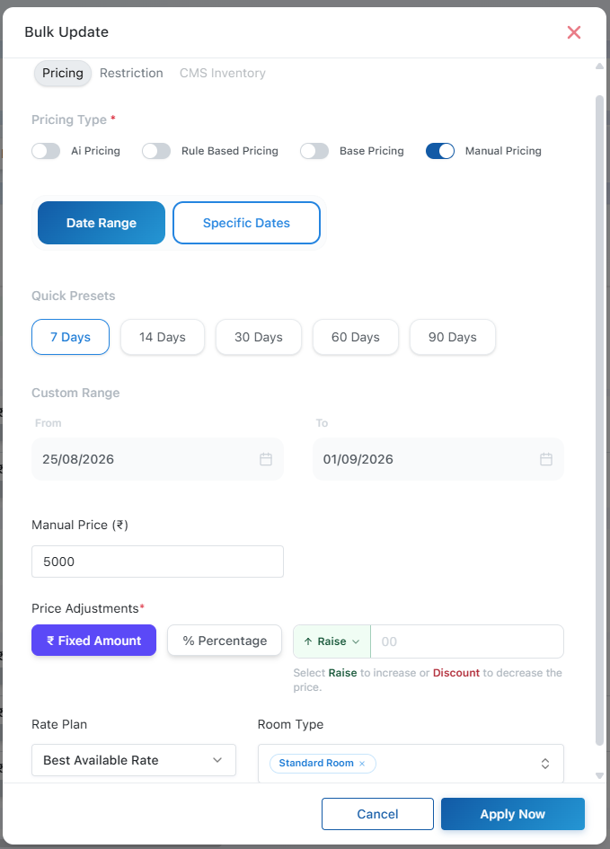 Rates & Availibality