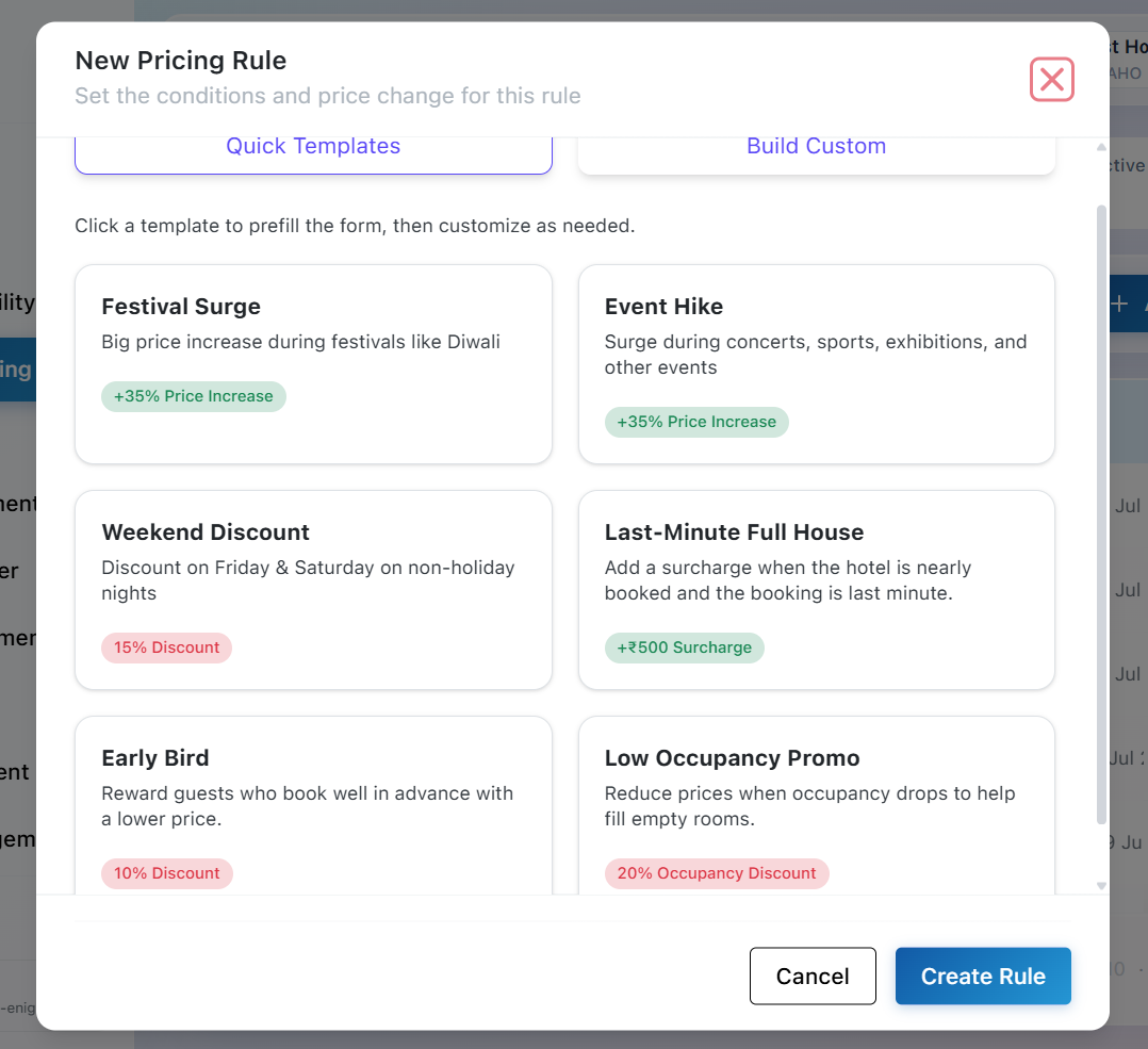 Rule Based Pricing