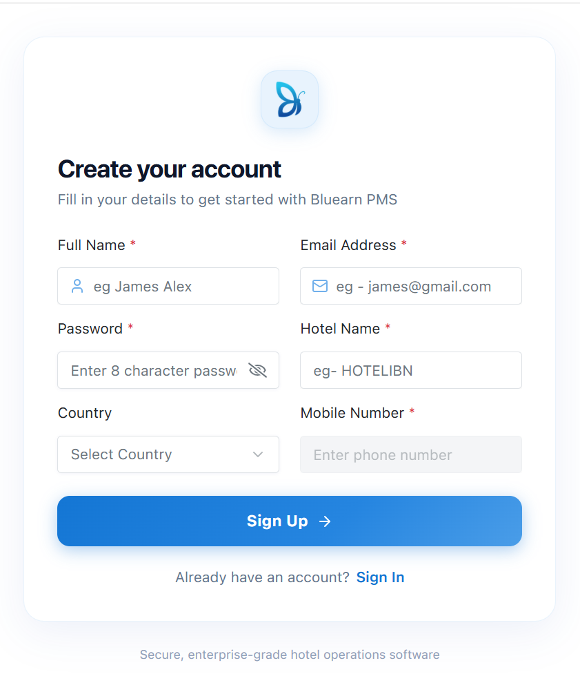 Registration Page